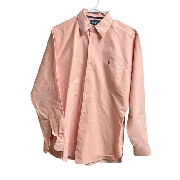 Ralph Lauren Classic Fit Men's Medium Cotton Orange Button Up - Picture 1 of 8
